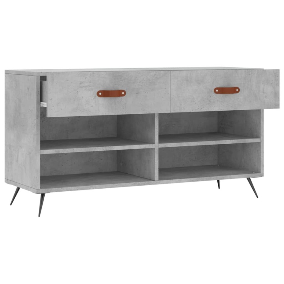 Banco zapatero madera de ingeniería gris hormigón 102x35x55