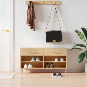 Banco zapatero madera de ingeniería roble Sonoma 102x35x55