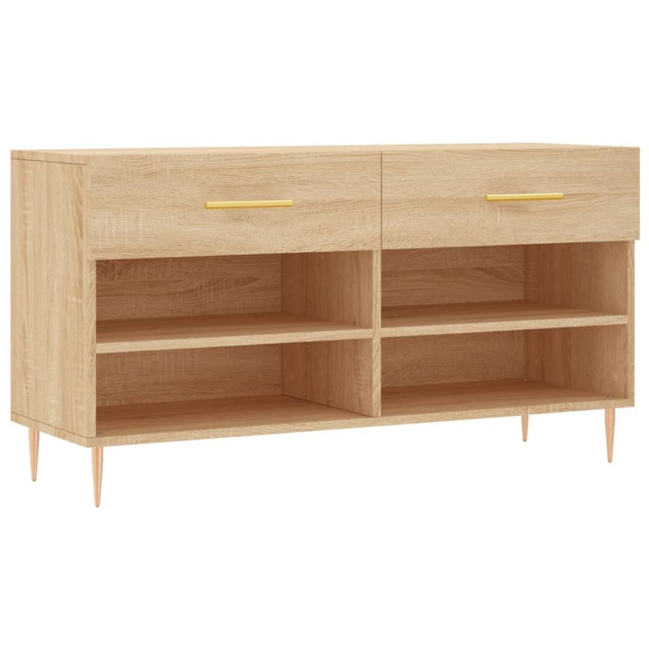 Banco zapatero madera de ingeniería roble Sonoma 102x35x55