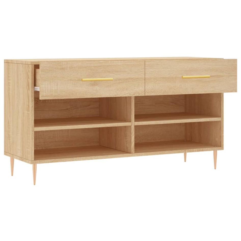 Banco zapatero madera de ingeniería roble Sonoma 102x35x55