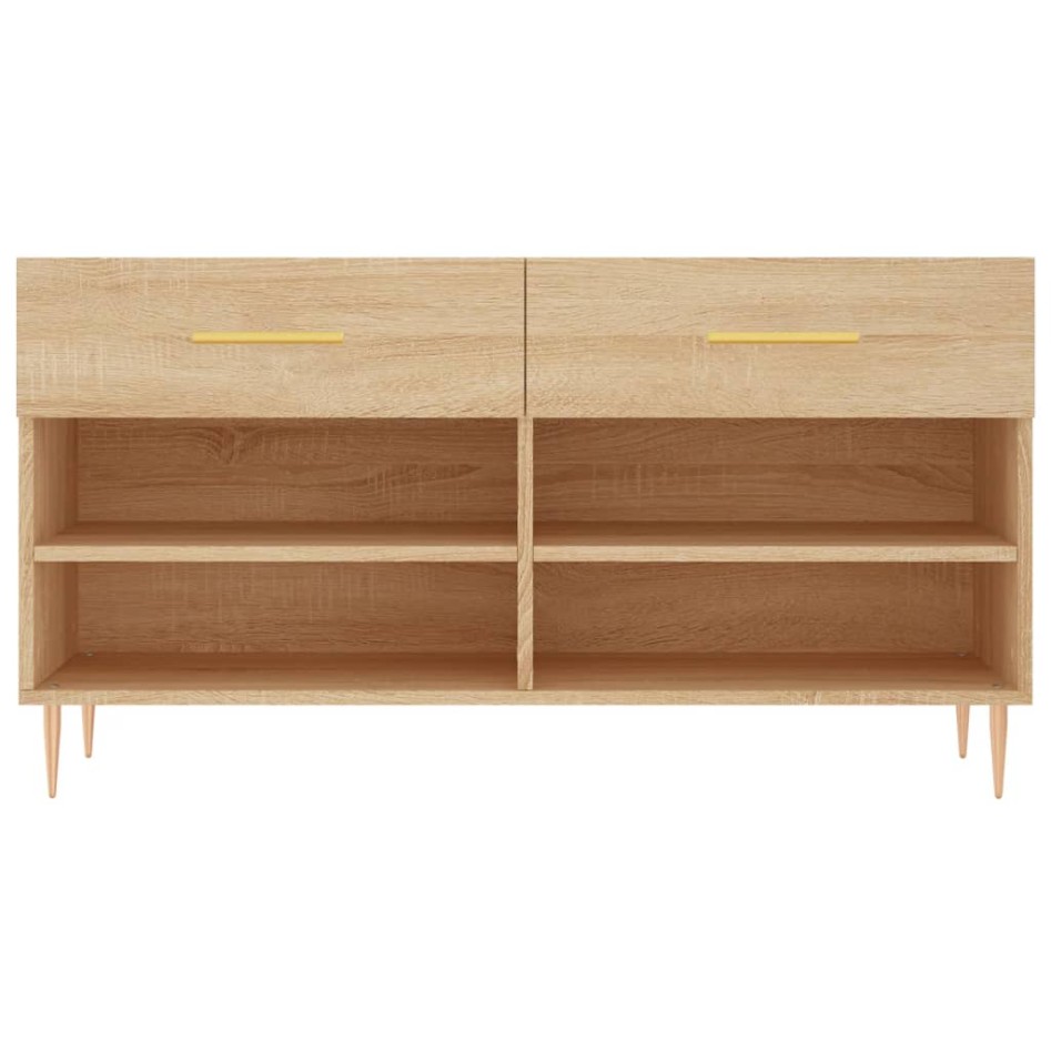 Banco zapatero madera de ingeniería roble Sonoma 102x35x55