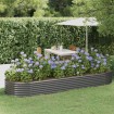 Jardinera arriate acero recubrimiento polvo gris 322x100x36 cm