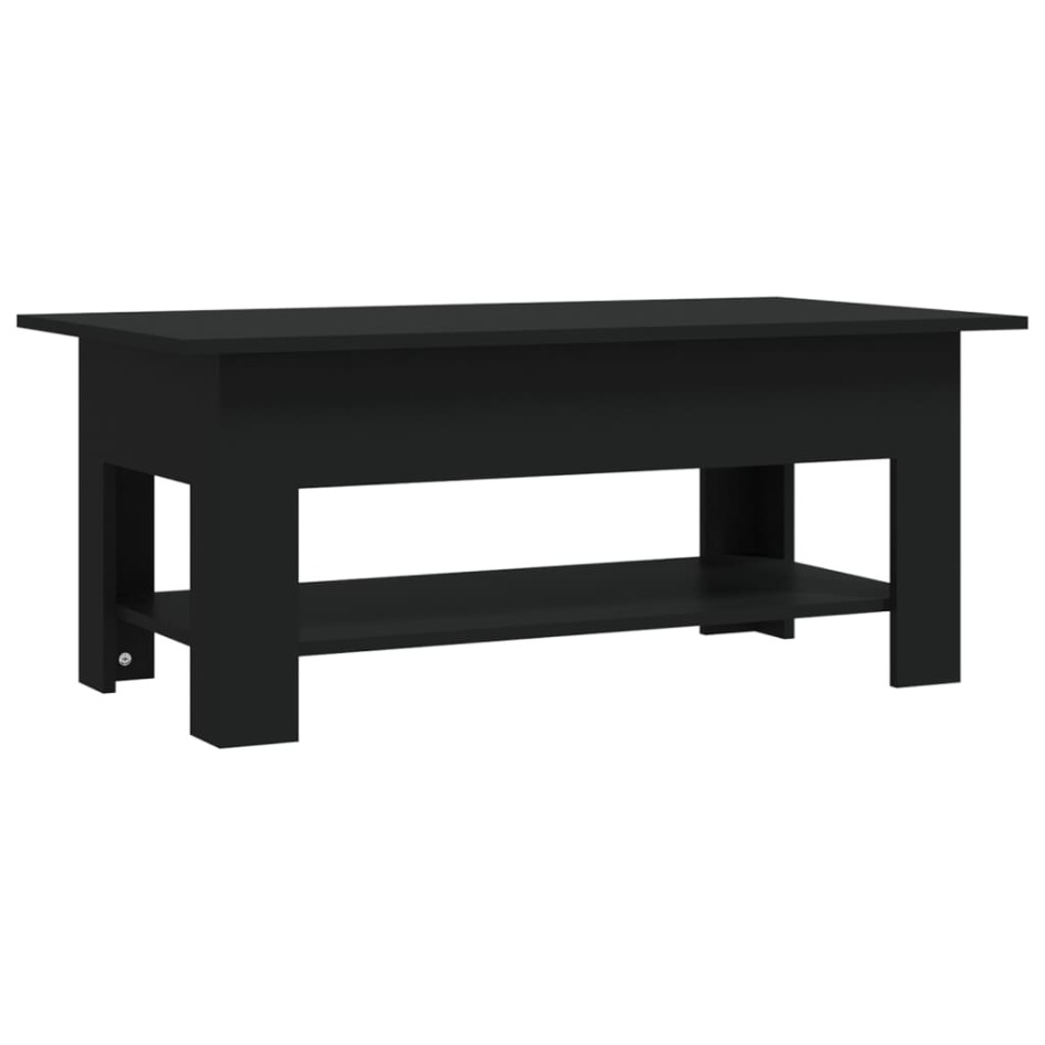 Mesa de centro madera de ingeniería negra 102x55x42