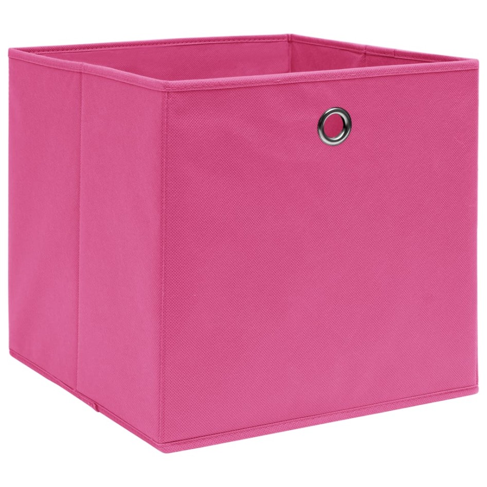 Cajas de almacenaje 10 uds tela rosa 32x32x32