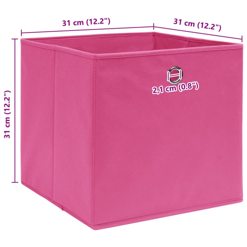 Cajas de almacenaje 10 uds tela rosa 32x32x32