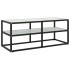 Mueble para TV negro con vidrio de mármol blanco 100x40x40