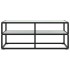 Mueble para TV negro con vidrio de mármol blanco 100x40x40