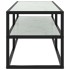 Mueble para TV negro con vidrio de mármol blanco 100x40x40