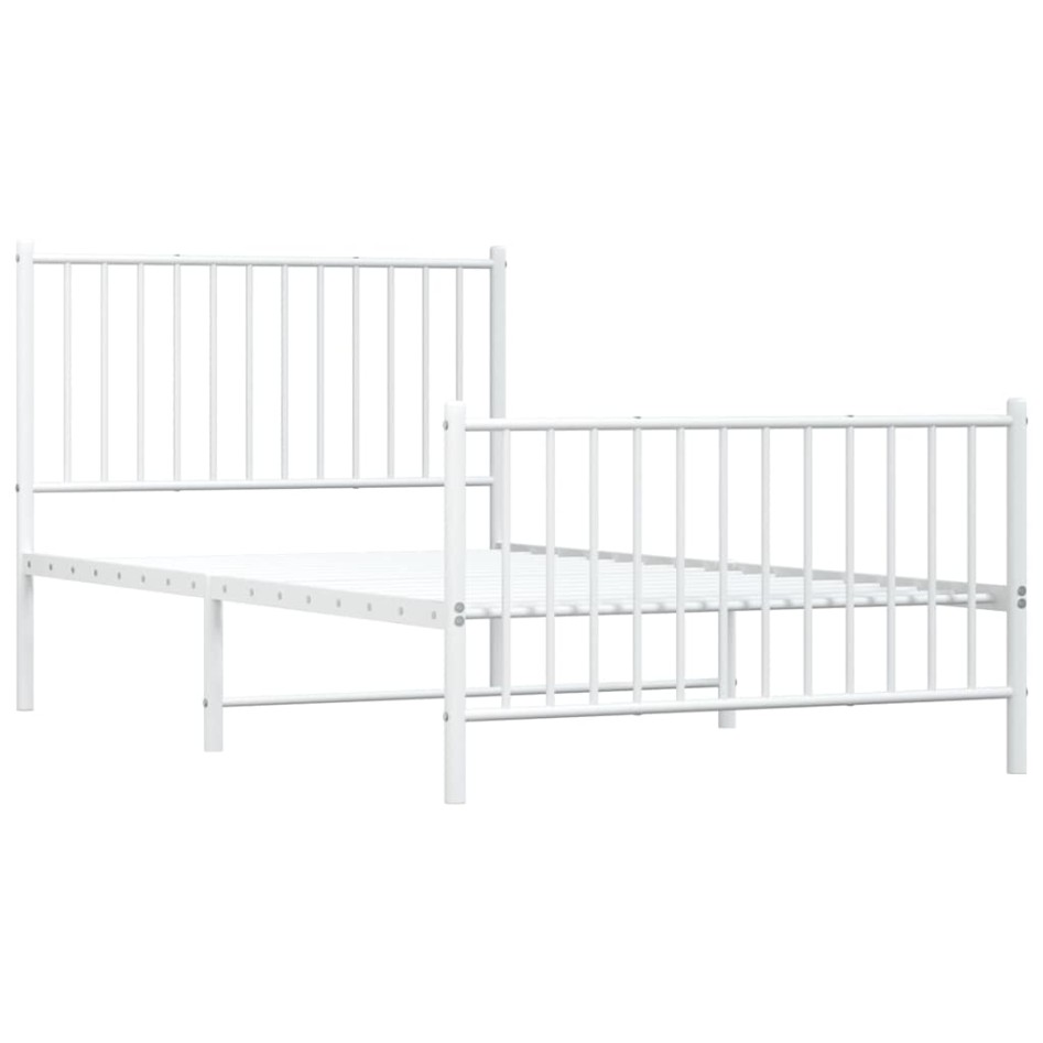 Estructura cama sin colchón con estribo metal blanco 100x190