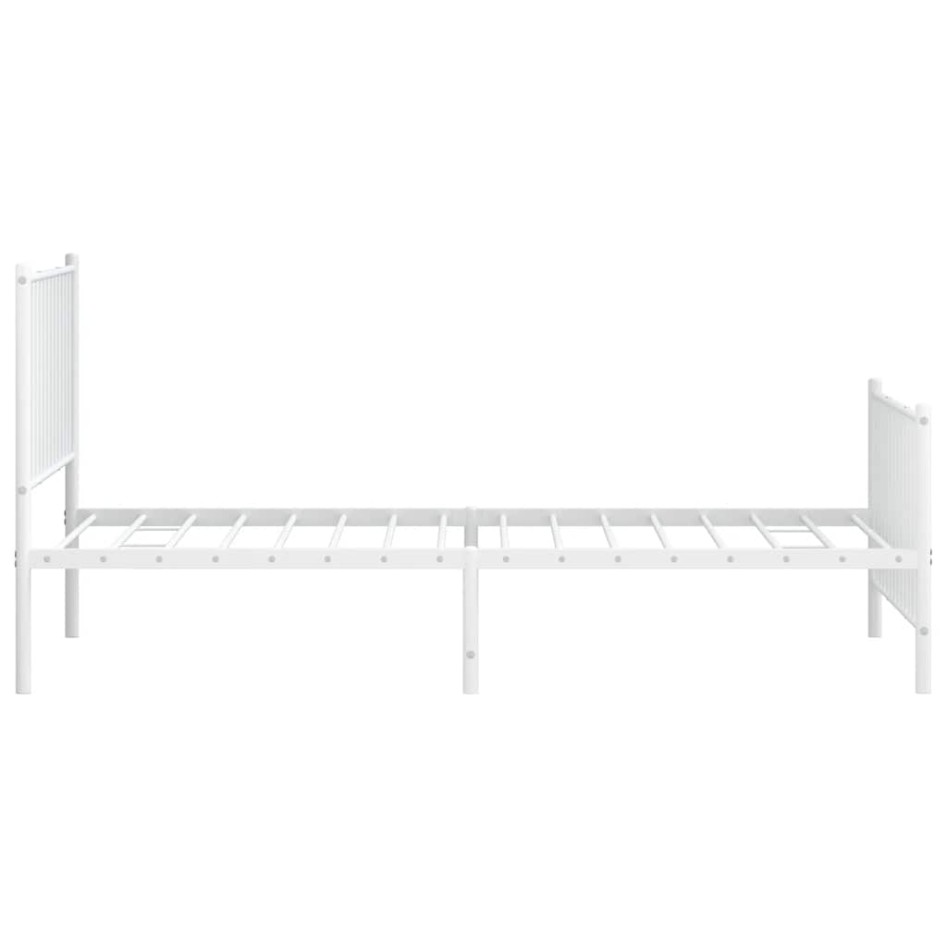 Estructura cama sin colchón con estribo metal blanco 100x190