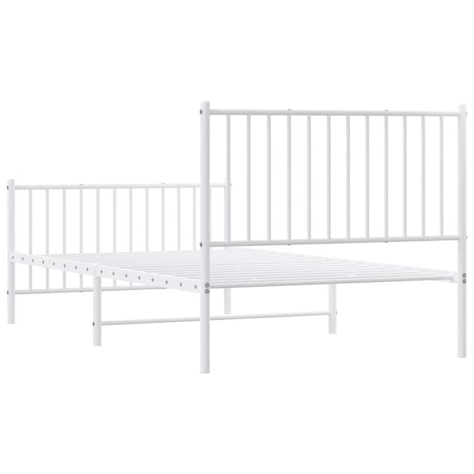 Estructura cama sin colchón con estribo metal blanco 100x190