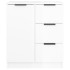 Aparador de madera contrachapada blanco brillante 60x30x70