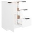 Aparador de madera contrachapada blanco brillante 60x30x70