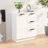 Aparador de madera contrachapada blanco brillante 60x30x70