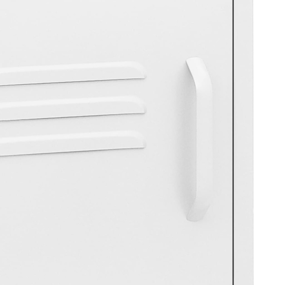 Mesita de noche acero blanco 35x35x51