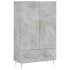 Aparador alto madera de ingeniería gris hormigón 69,5x31x115