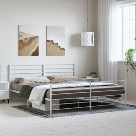 Estructura cama sin colchón con estribo metal blanco 183x213