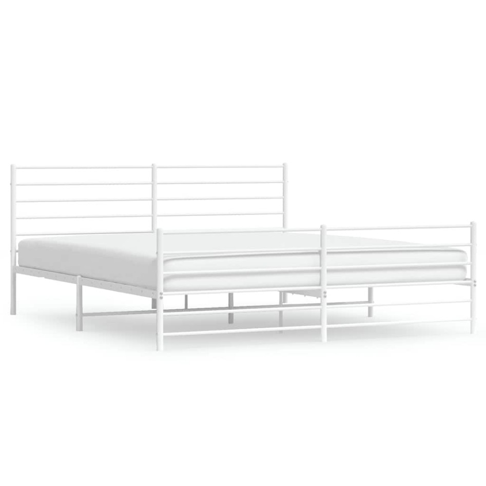 Estructura cama sin colchón con estribo metal blanco 183x213