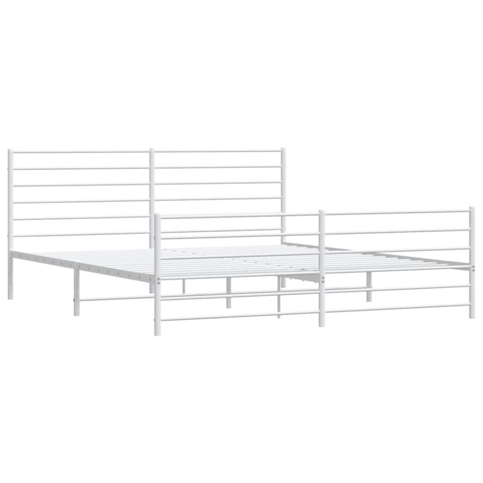Estructura cama sin colchón con estribo metal blanco 183x213