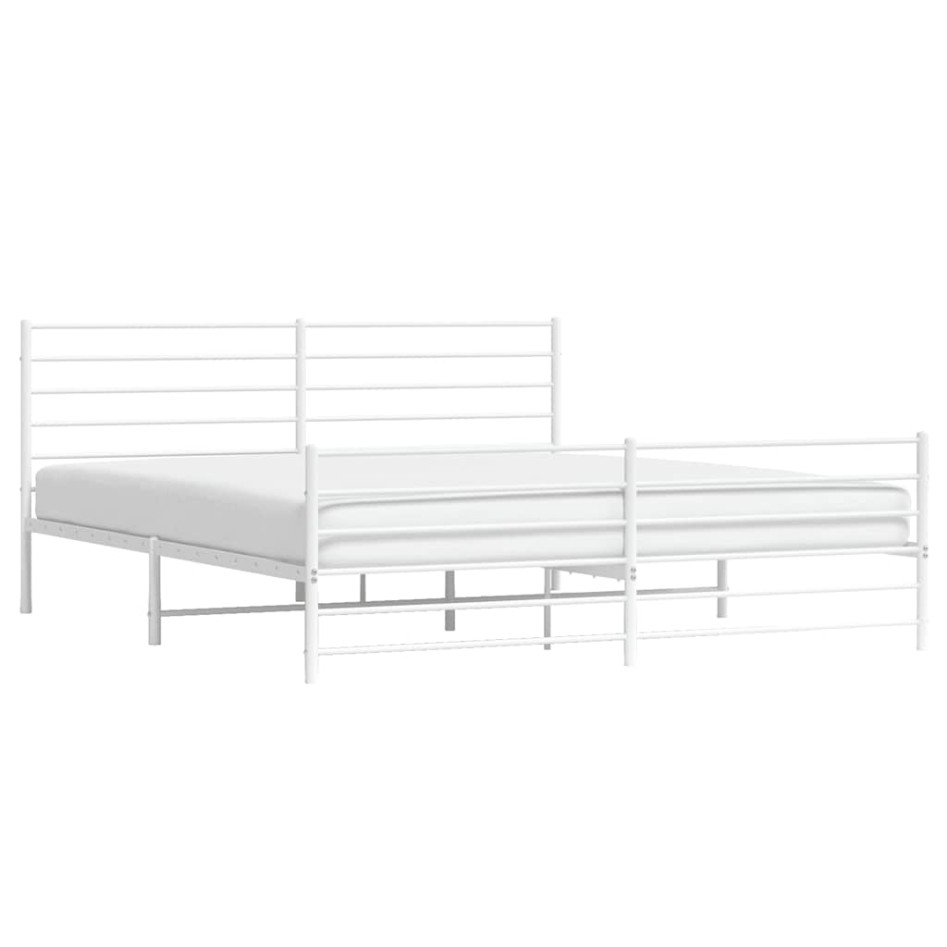 Estructura cama sin colchón con estribo metal blanco 183x213