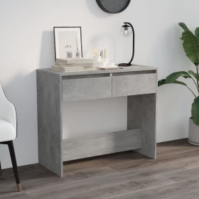 Mesa consola madera contrachapada gris hormigón 89x41x76,5