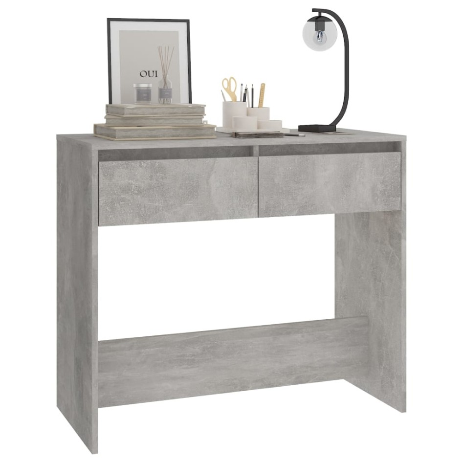 Mesa consola madera contrachapada gris hormigón 89x41x76,5
