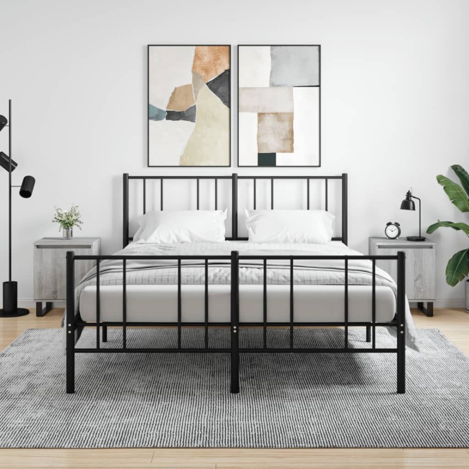 Mesita de noche 2 uds madera ingeniería gris Sonoma 40x30x50