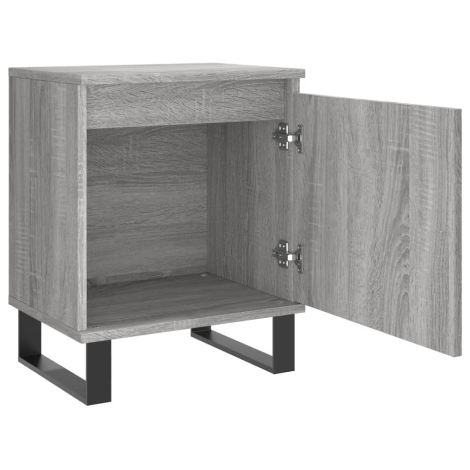 Mesita de noche 2 uds madera ingeniería gris Sonoma 40x30x50