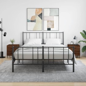 Mesita noche 2 uds madera ingeniería marrón roble 40x35x47,5