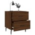 Mesita noche 2 uds madera ingeniería marrón roble 40x35x47,5