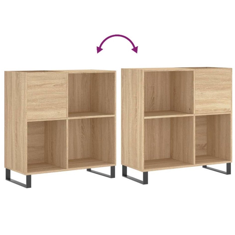 Mueble discos madera contrachapada roble Sonoma 84,5x38x89