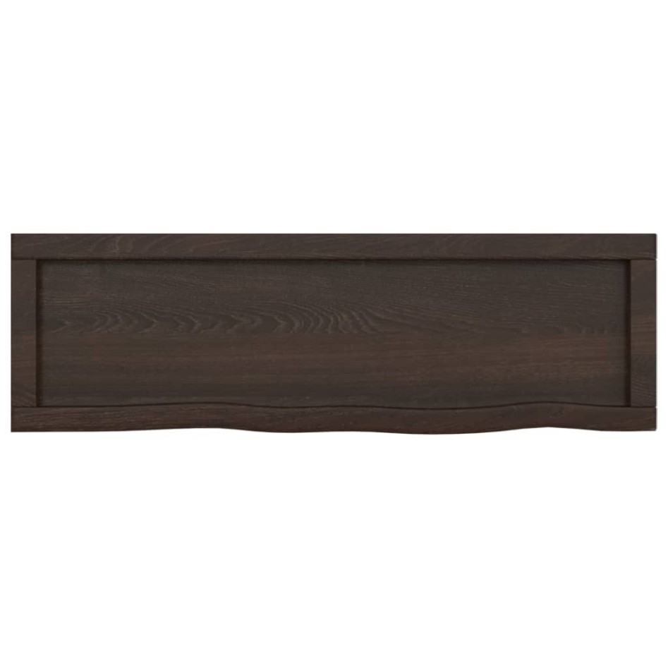 Encimera de baño madera tratada marrón oscuro 100x30x(2-4)