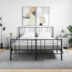 Mesitas noche 2 uds madera ingeniería gris Sonoma 40x40x50