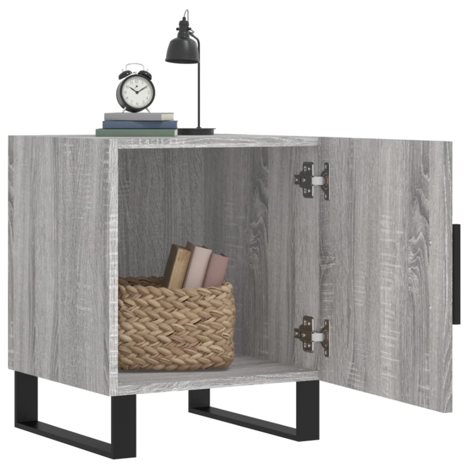 Mesitas noche 2 uds madera ingeniería gris Sonoma 40x40x50