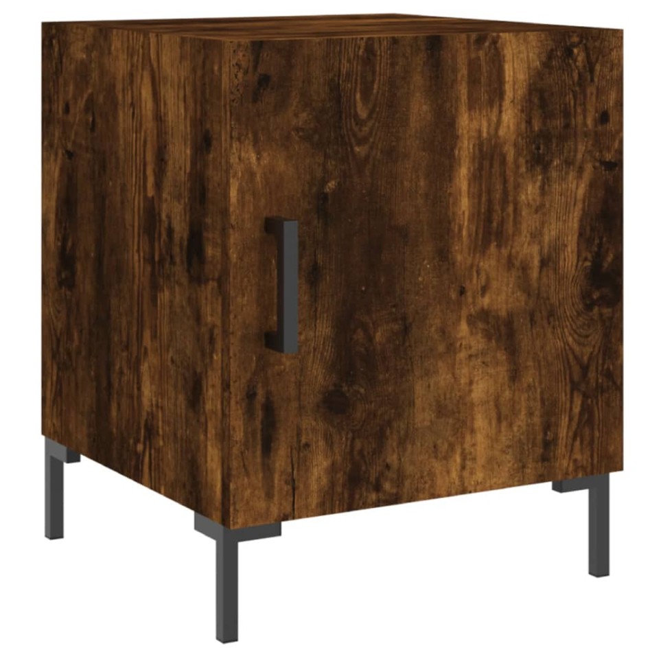 Mesitas noche 2 uds madera ingeniería roble ahumado 40x40x50