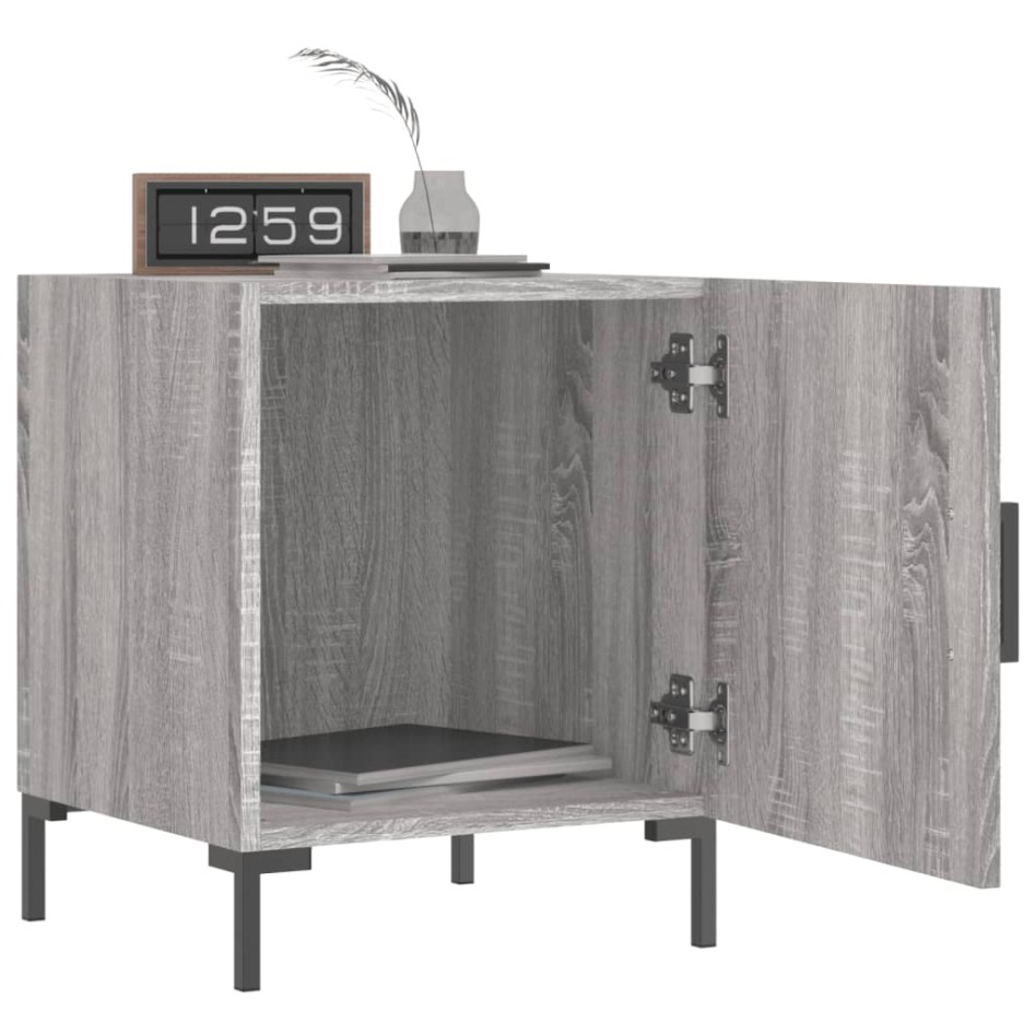 Mesitas noche 2 uds madera ingeniería gris Sonoma 40x40x50