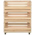 Carrito para verduras madera maciza de pino 77x30x80