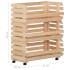 Carrito para verduras madera maciza de pino 77x30x80