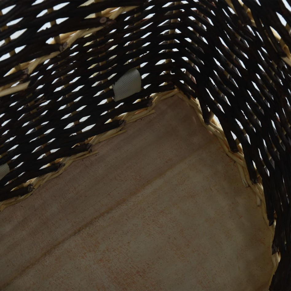 Cesto para leña con correas transporte sauce natural