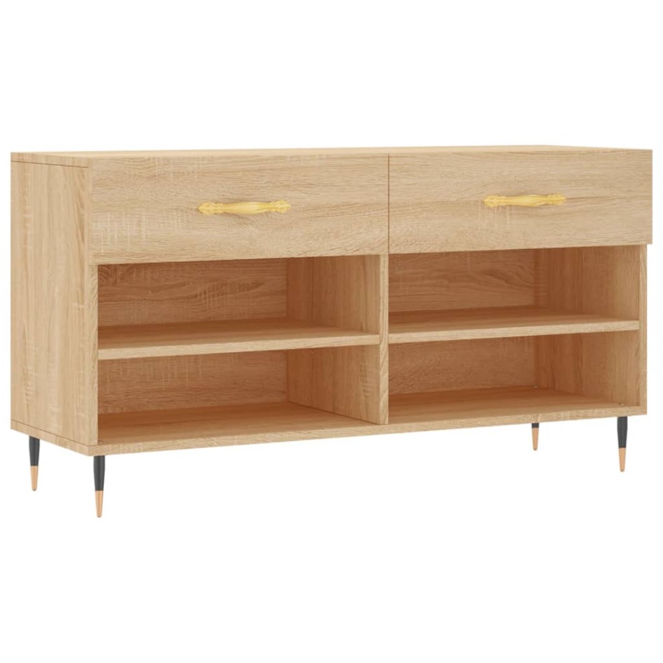 Banco zapatero madera de ingeniería roble Sonoma 102x35x55