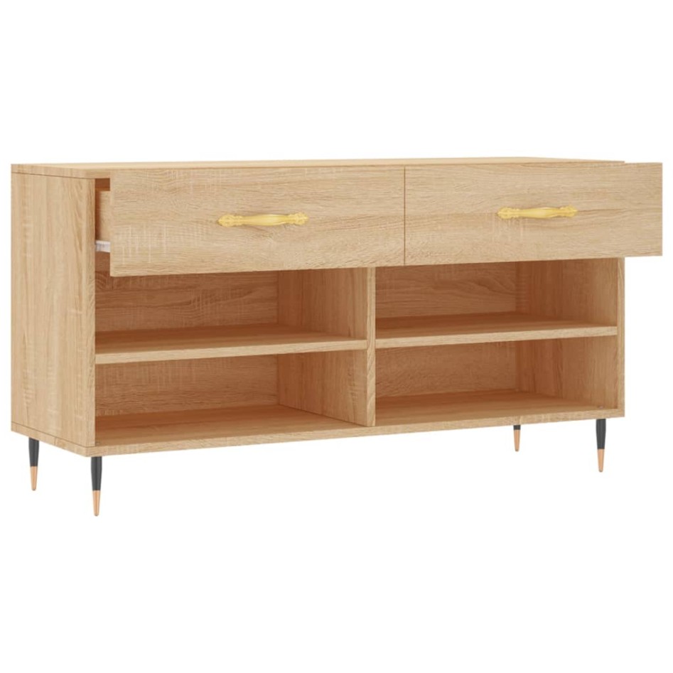 Banco zapatero madera de ingeniería roble Sonoma 102x35x55