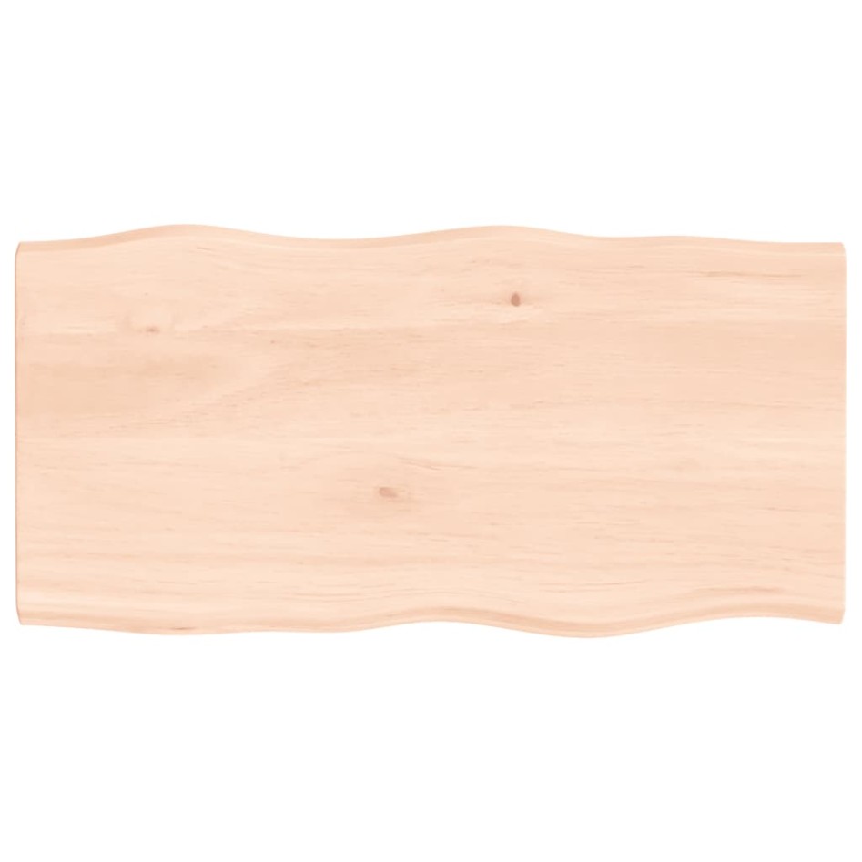 Tablero de mesa madera maciza roble borde natural 80x40x2