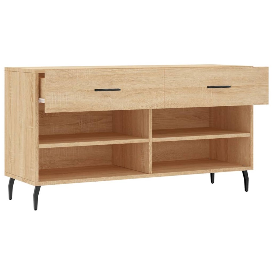 Banco zapatero madera de ingeniería roble Sonoma 102x35x55