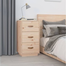 Mesita de noche madera maciza de pino 40x40x75
