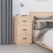 Mesita de noche madera maciza de pino 40x40x75 cm