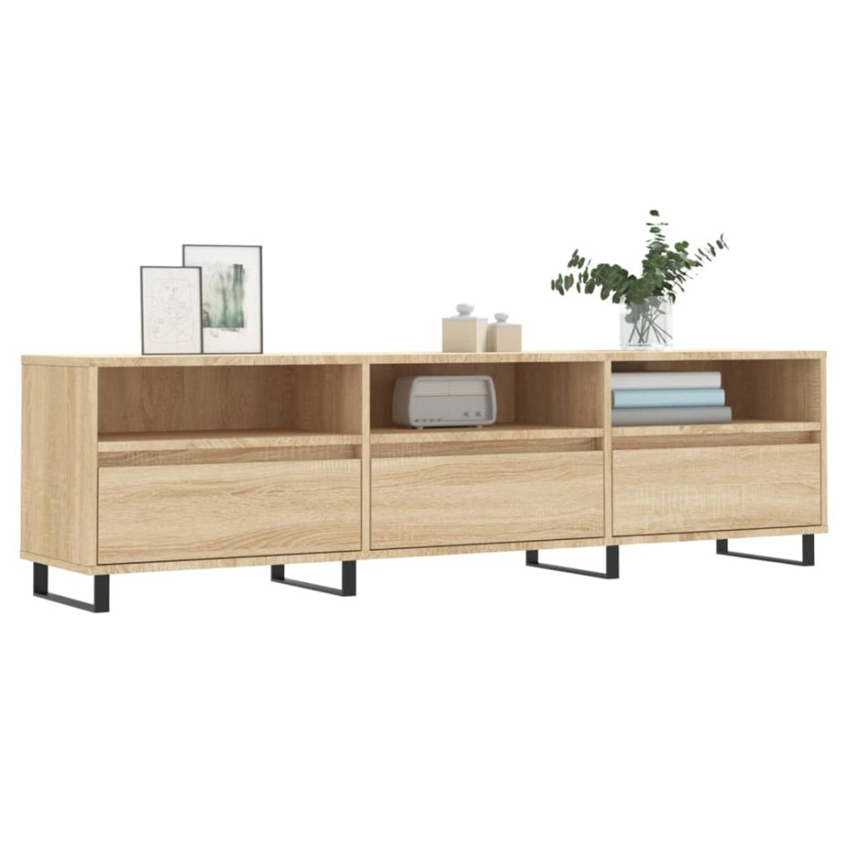 Mueble de TV madera contrachapada roble Sonoma 150x30x44,5