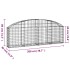 Cesta de gaviones forma arco hierro galvanizado 200x30x60/80