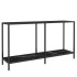 Mesa de consola vidrio templado negro 140x35x75,5