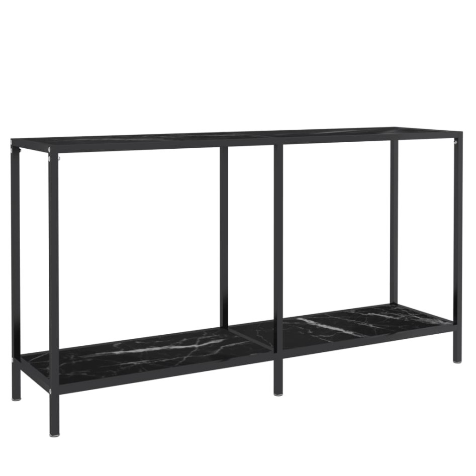 Mesa de consola vidrio templado negro 140x35x75,5
