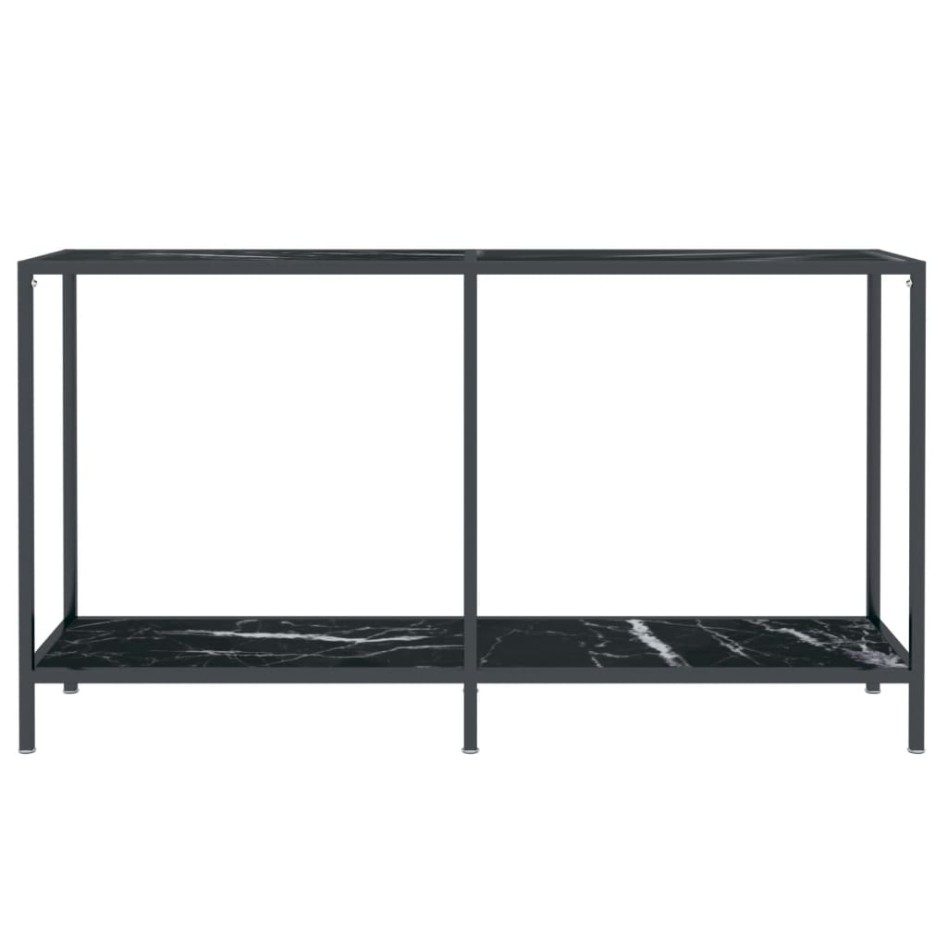 Mesa de consola vidrio templado negro 140x35x75,5